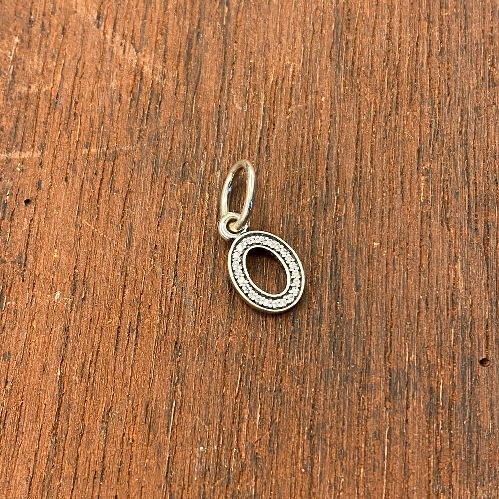 Pandora Sterling Silver Alphabet Letter O Dangle Clear Zirconia Retired 791327CZ